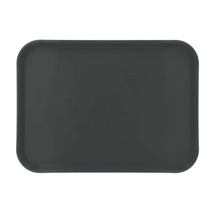 CHAROLA  RECTANGULAR ANTIDERRAPANTE PLÁSTICO NEGRO 14X18 in/36X46 cm  CONCASSÉ